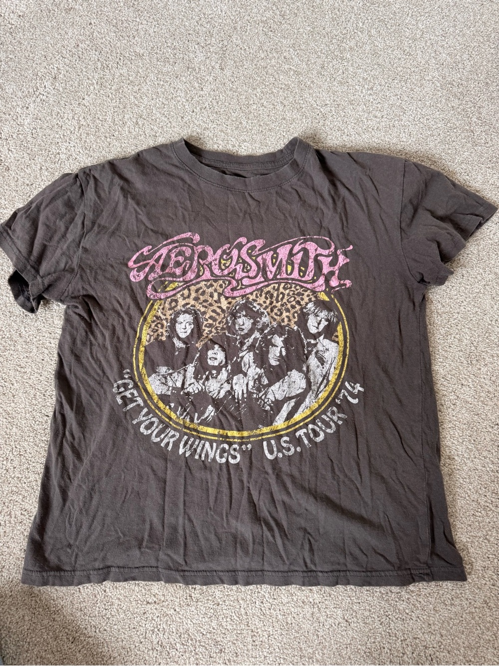 Kids' Black Short Sleeve Tour T-Shirt - Pink & Yellow Graphic